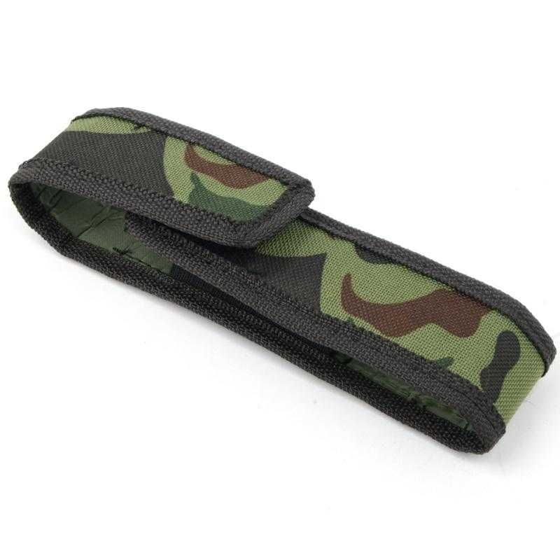 Toc pentru lanterna din nylon, model camuflaj verde