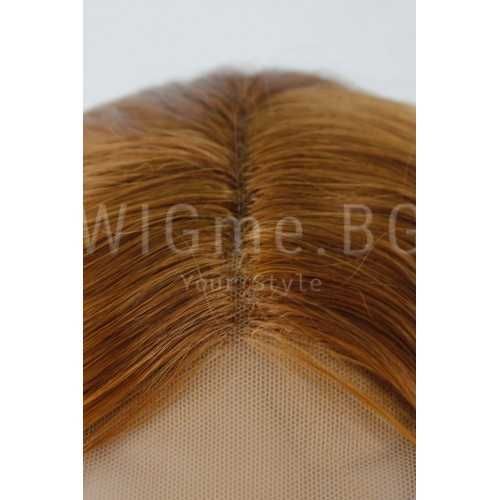 Дълга кестенява лейс фронт перука на вълни Ники