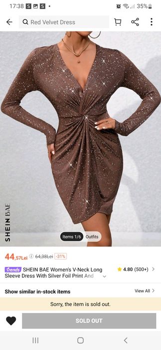 Rochie nouă, nude cu sclipici