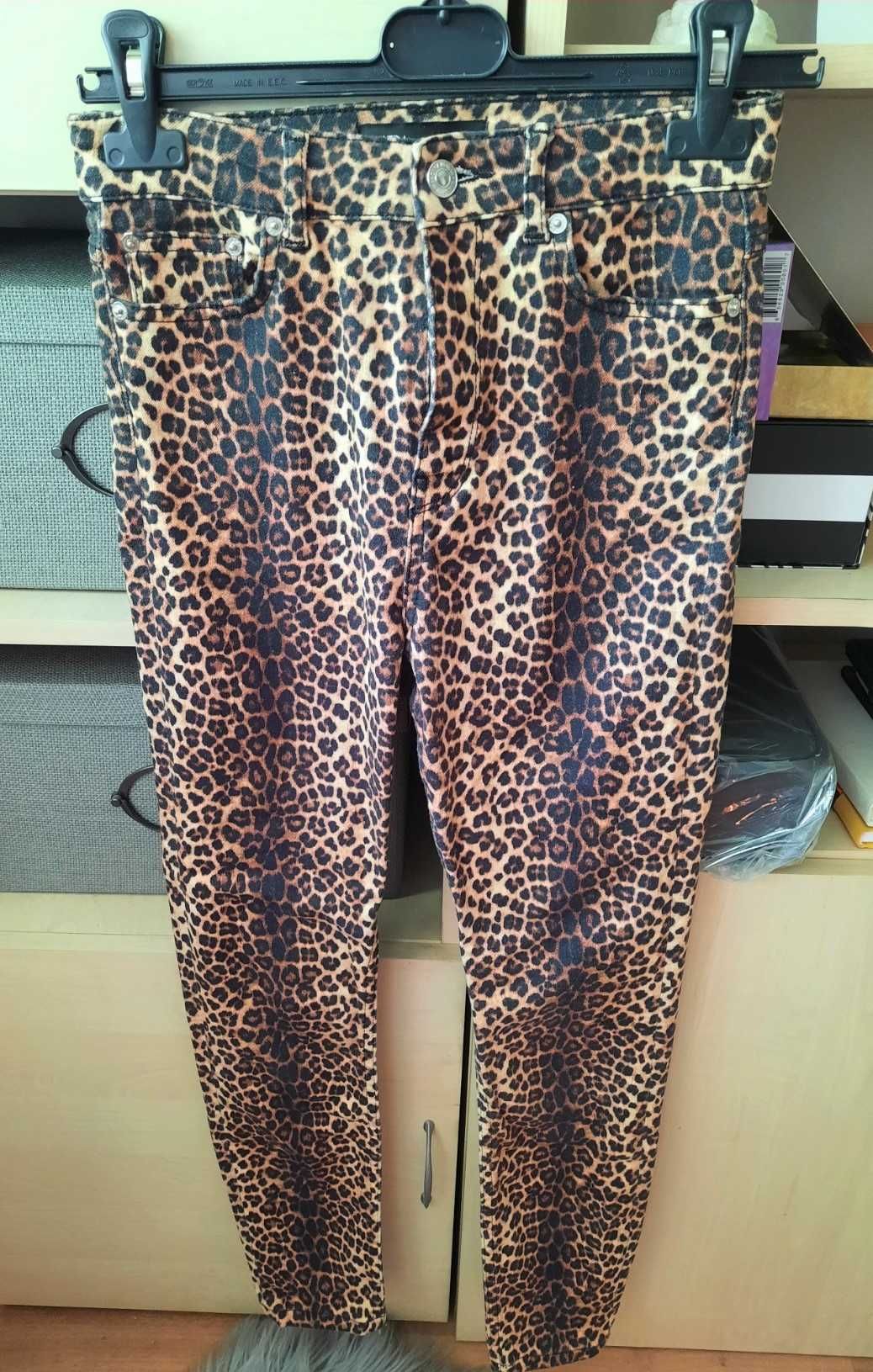 Blugi Skinny Zara Premium Talie Inalta - Animal Print S-36