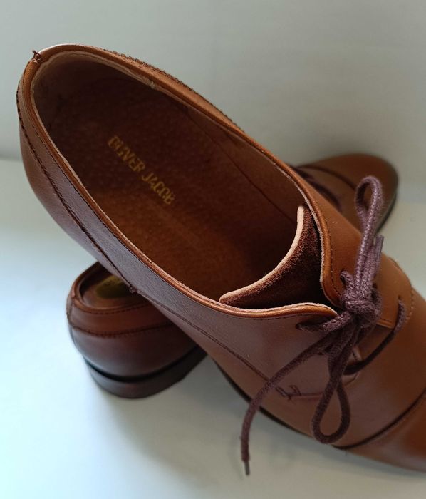 Pantofi derby 41 cap toe premium Oliver Jacob NOI piele naturala moale