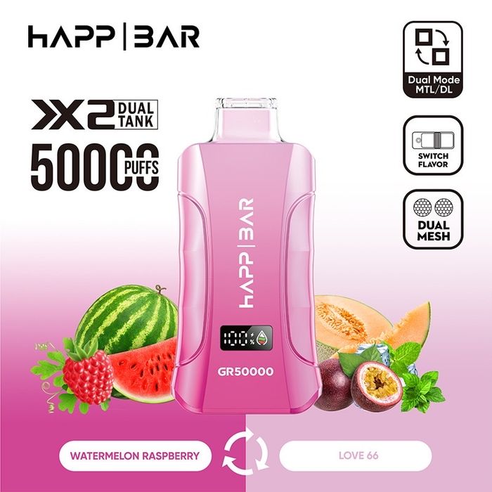 Vape happ bar 50000 puffs / 2 flavours
