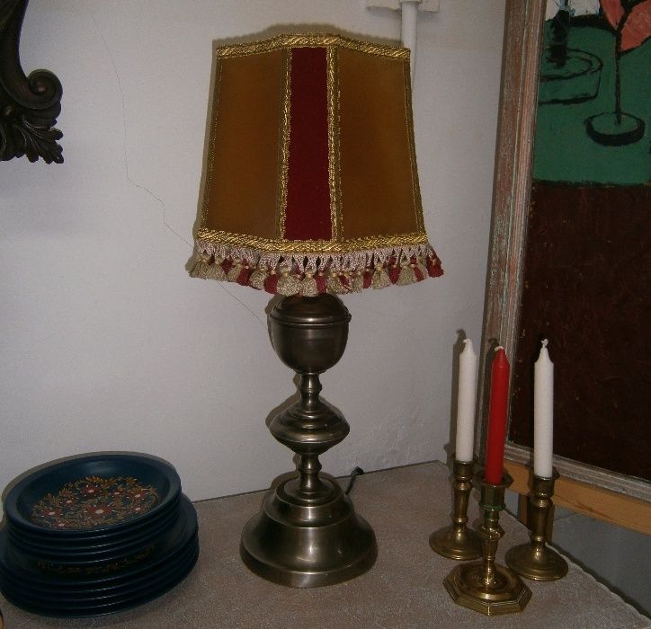 Lampadar vechi cu picior din inox (Lampa/Veioza/Abajur)