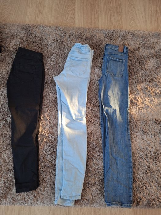 LOT Blugi drepti C&A, blugi skinny H&M, leggings negri H&M,aproape noi
