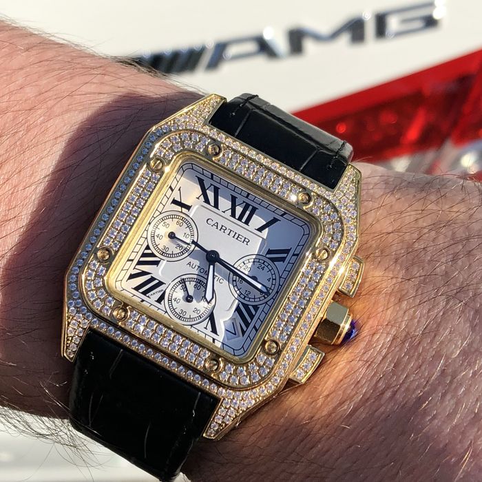 ceas cartier santos 100 white dial