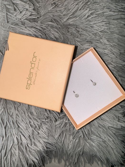 Cercei aur alb Splend'or