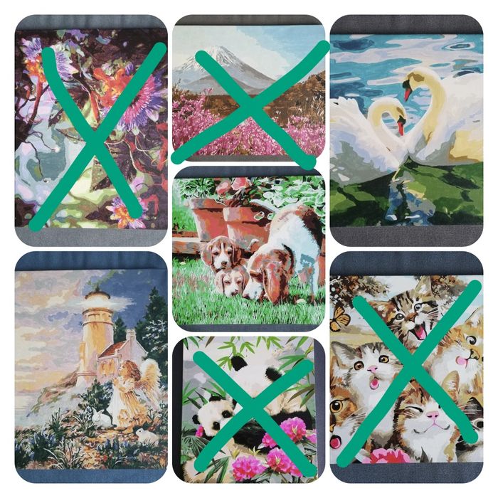 Продам нарисованные картинки по номерам