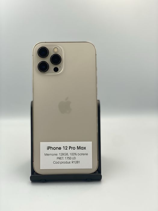 iPhone 12 Pro Max - 128gb memorie, 100% baterie, 1 an garantie