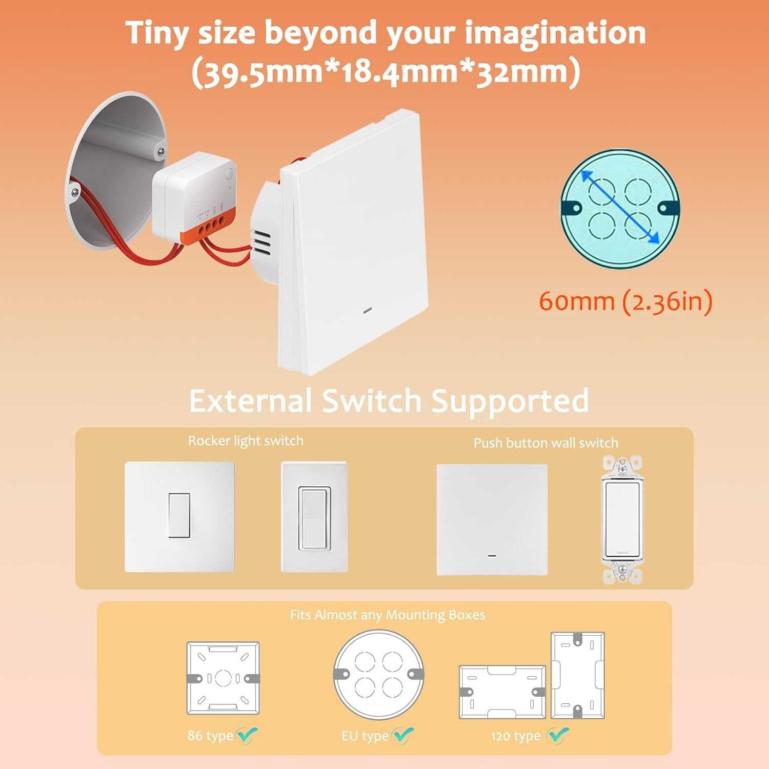 Smart Switch Съвместим с Alexa, Google Home, Home Assistant