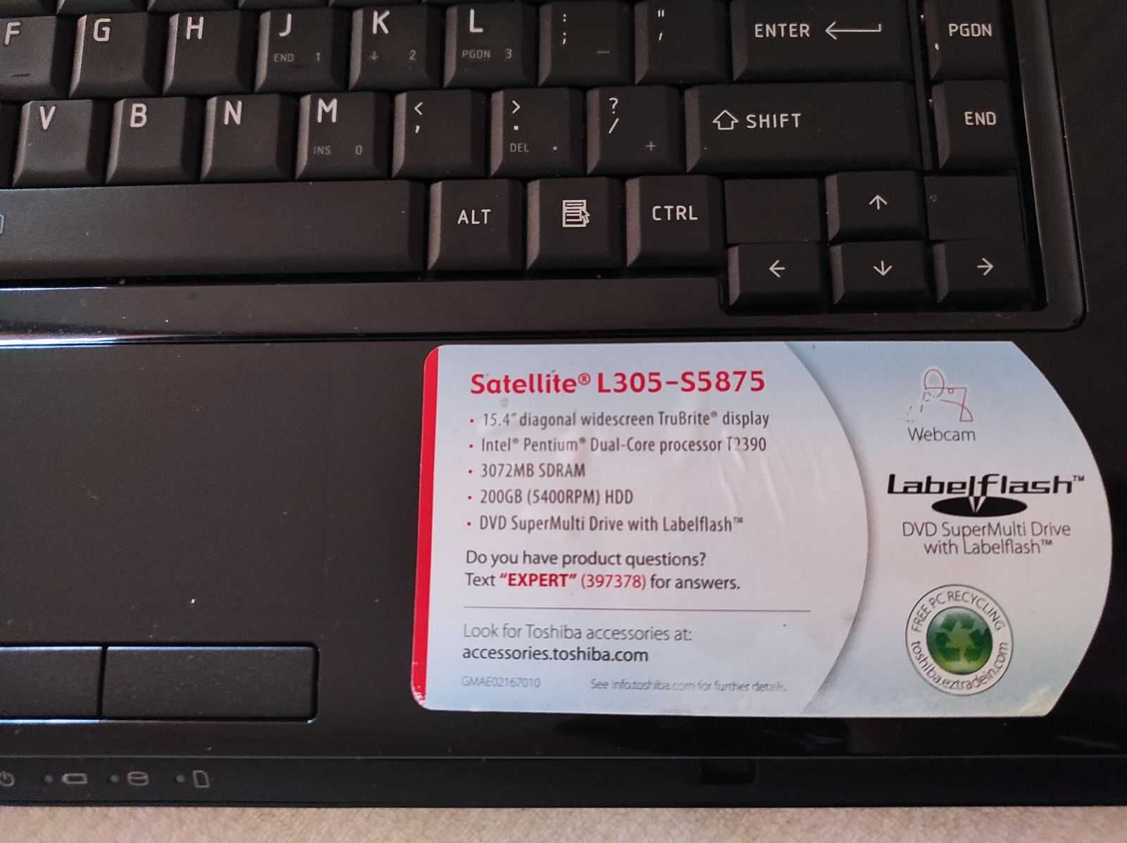 Лаптоп Toshiba Satellite L305-S5875 неработещ/за части