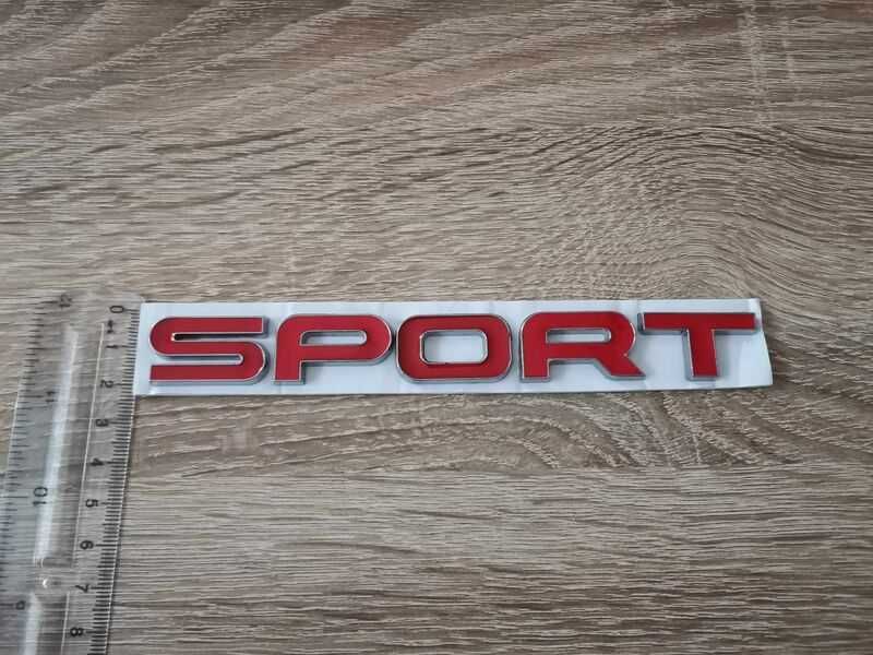 червени емблеми Sport за Range Rover сребрист кант
