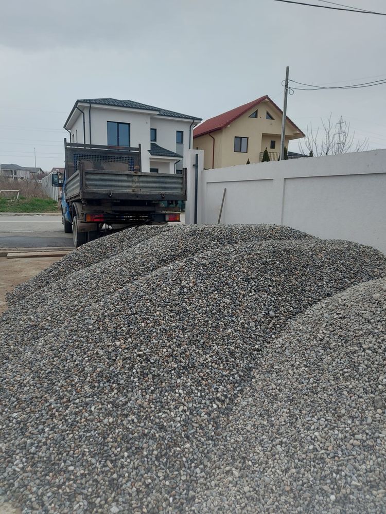 Nisip Balastru Piatra Pamant, moluz, transport basculabil excavator