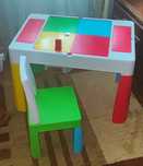 Masuta cu scaun copii tip lego  bebe activități depozitare jucării