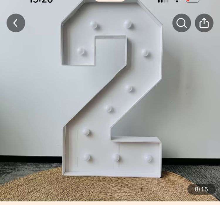 Светеща цифра 2 за украса,92 см