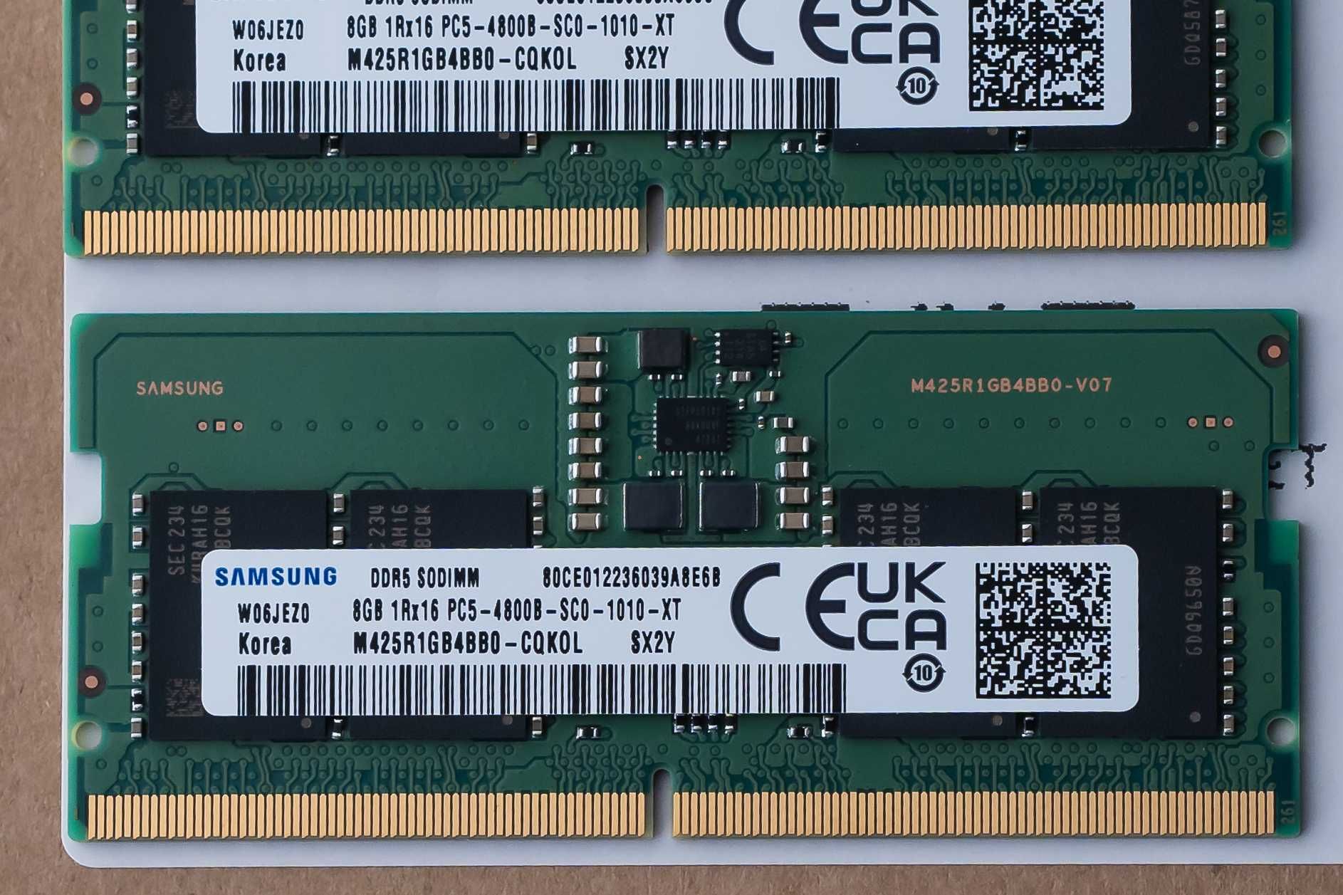 Оперативная память DDR5 Samsung 16 Гб (2 модуля по 8) - для ноутбука