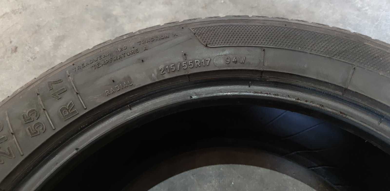 4 броя 215/55 R17 летни гуми KLEBER DYNAXER HP4 94W 2020 5мм