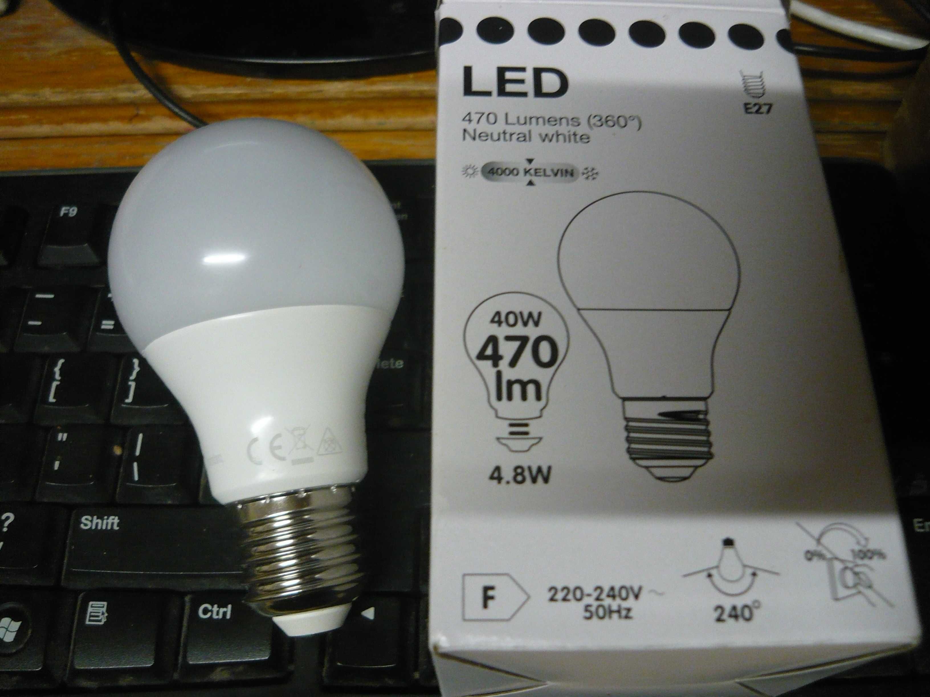 Bec LED, becuri NOI, 5 W, 470 lum, alb neutru