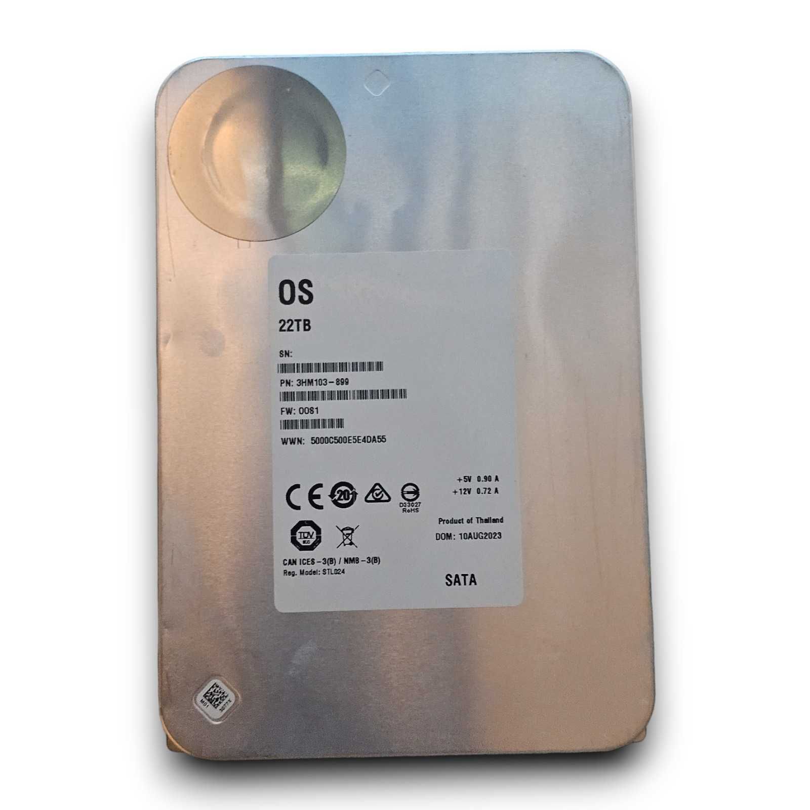 Hard Disk HDD 22 TB Seagate Exos X22  SATA Recertified Garantie 1 an