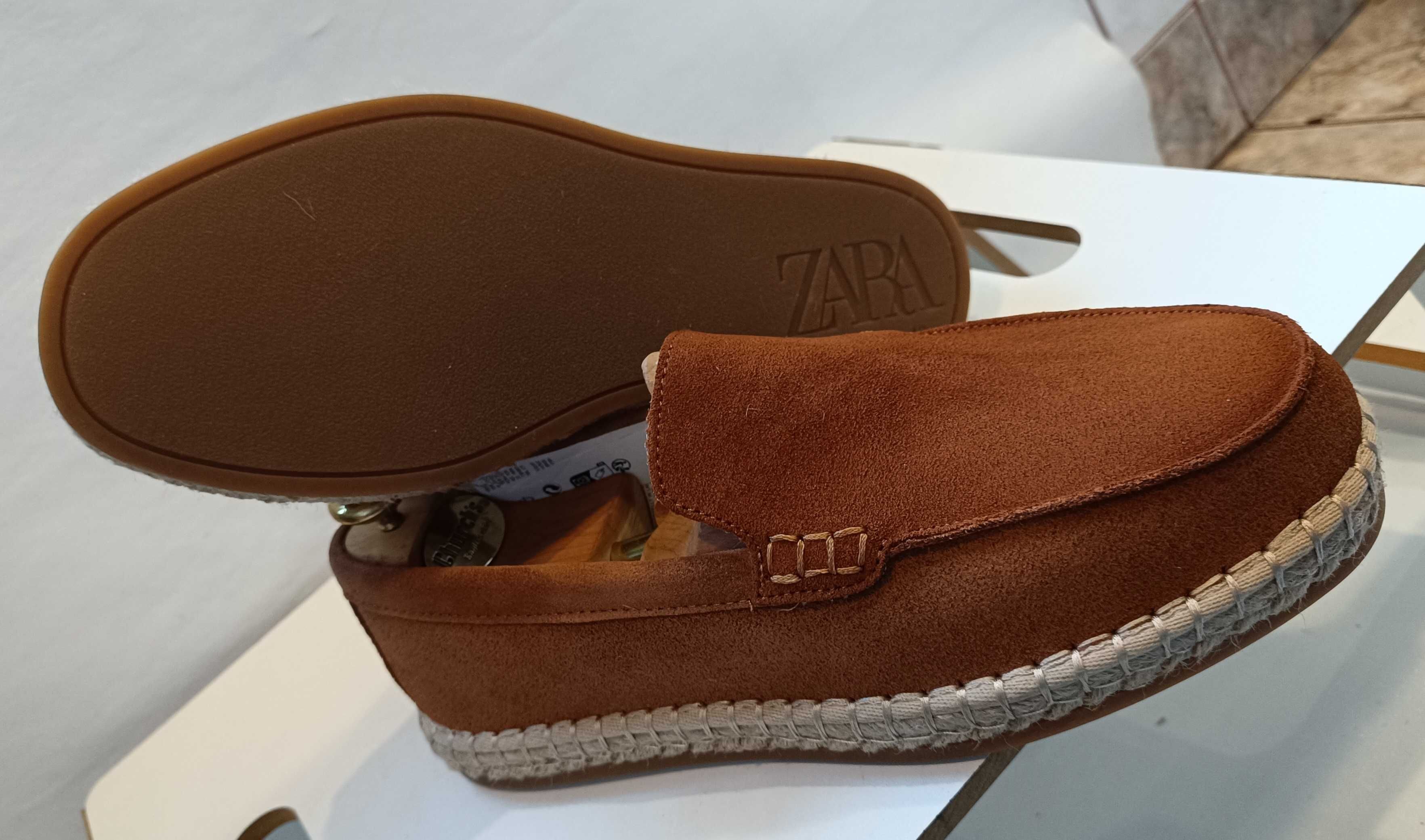 Pantofi sport casual 40 40.5 mocasini slip on ZARA NOI piele naturala