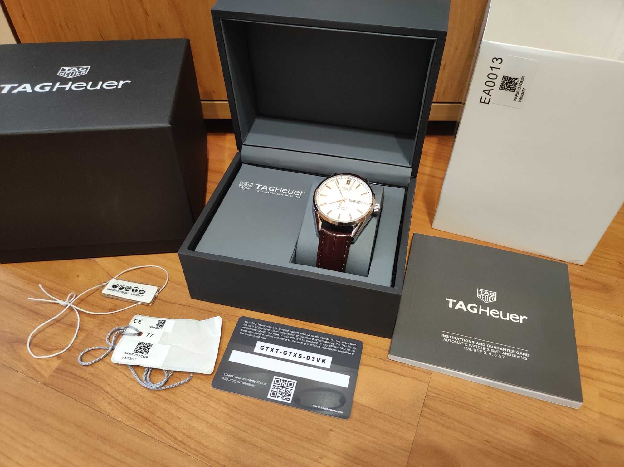 Уникат TAG HEUER CARRERA Calibre 5 DAY-DATE WAR201D Мъжки Часовник Нов