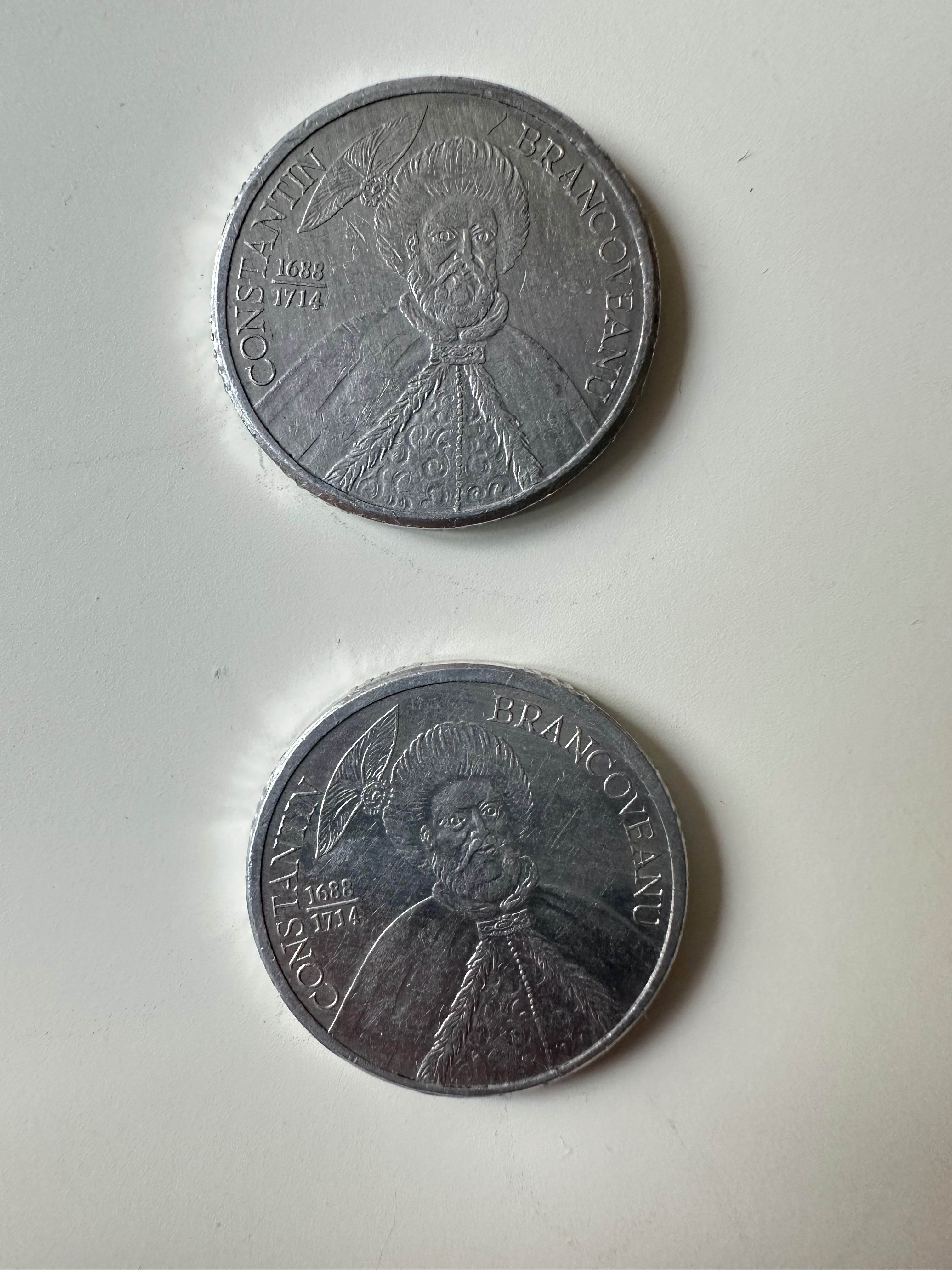Doua monezi rare de 1.000 LEI Constantin Brâncoveanu (anul 2002)