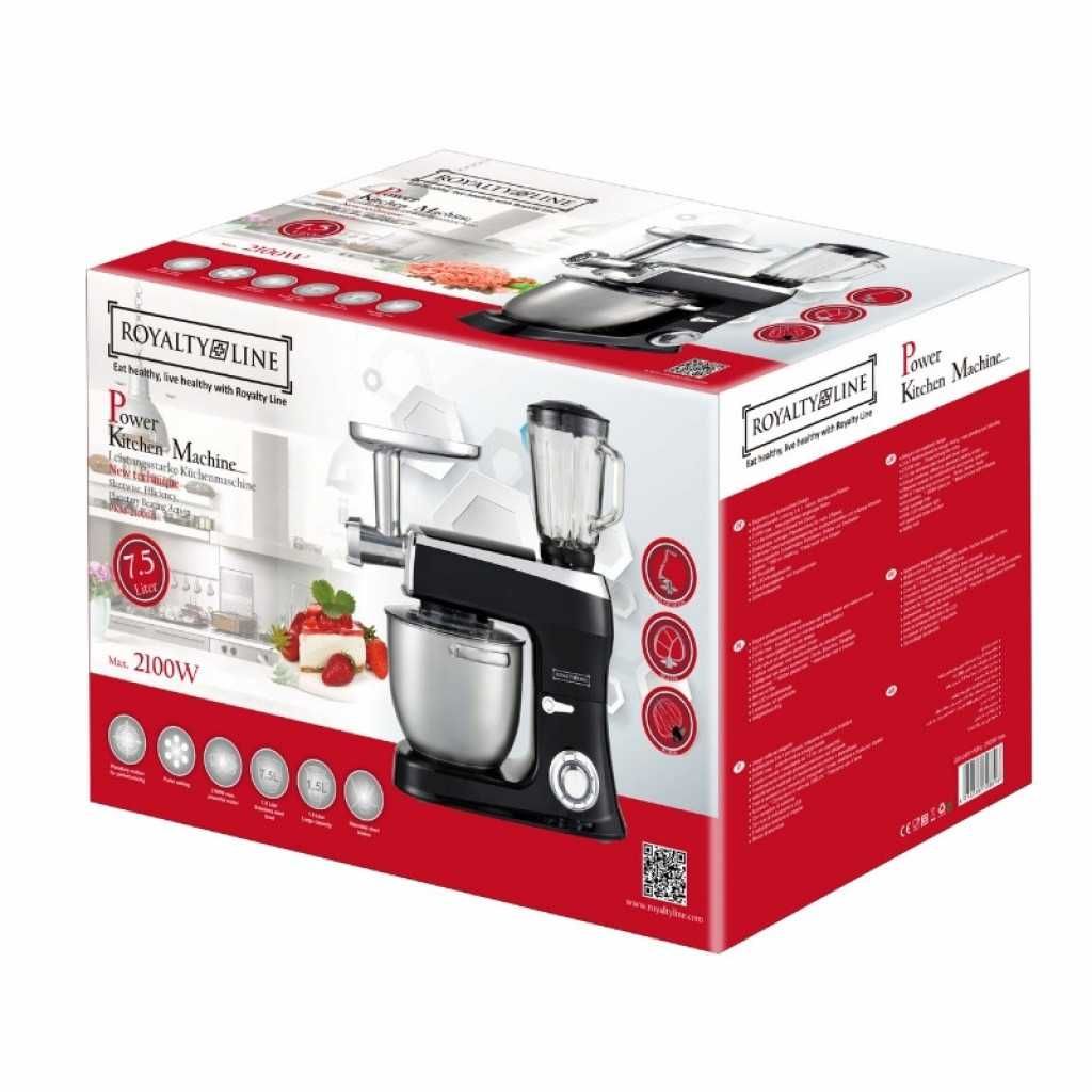 Кухненски робот 3 в 1 Royalty Line RL-PKM2100BG BLACK - 2100W Max