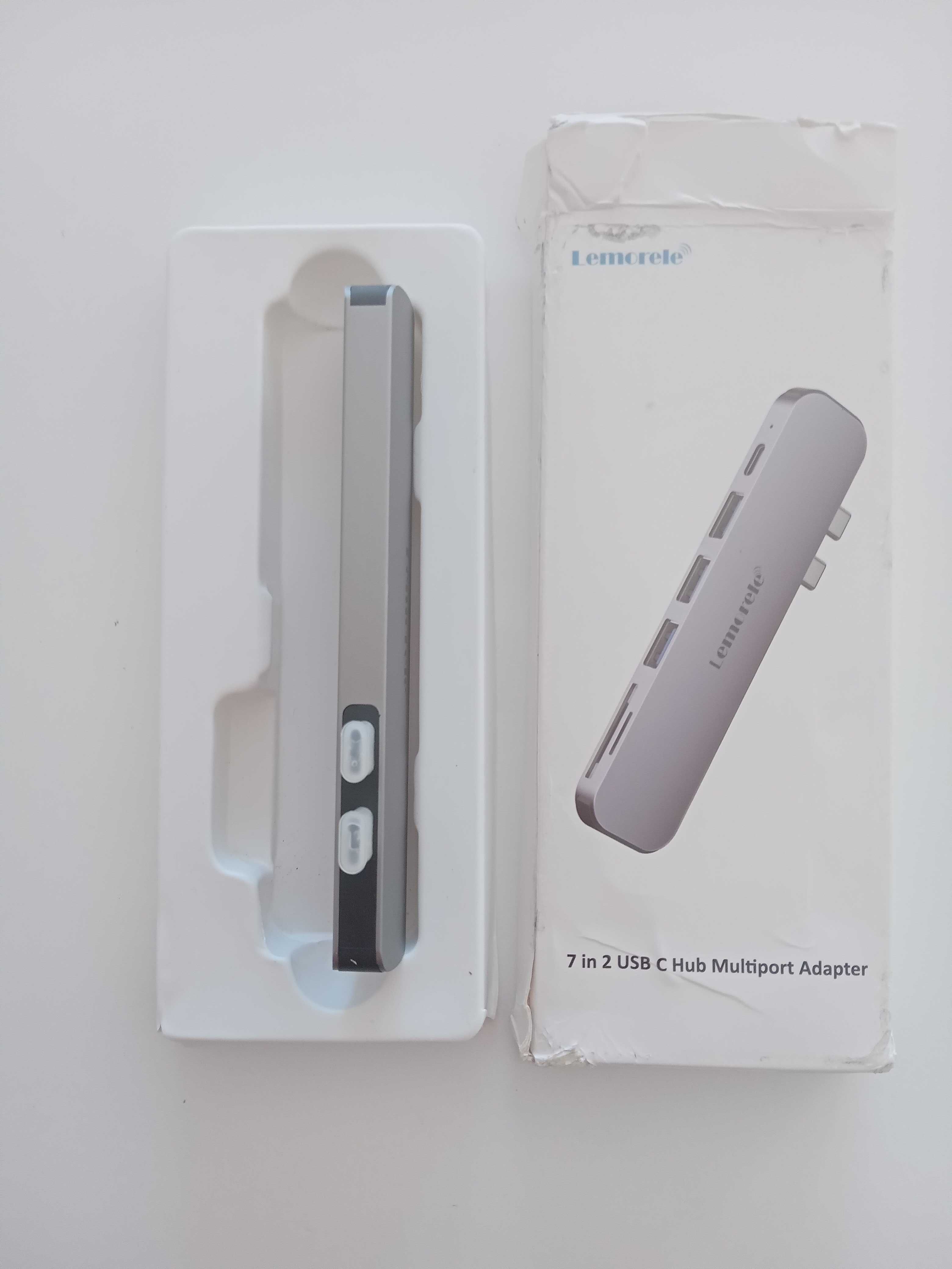 Lemorele 7-in-2 USB-C Hub за MacBook – HDMI, USB, SD слот