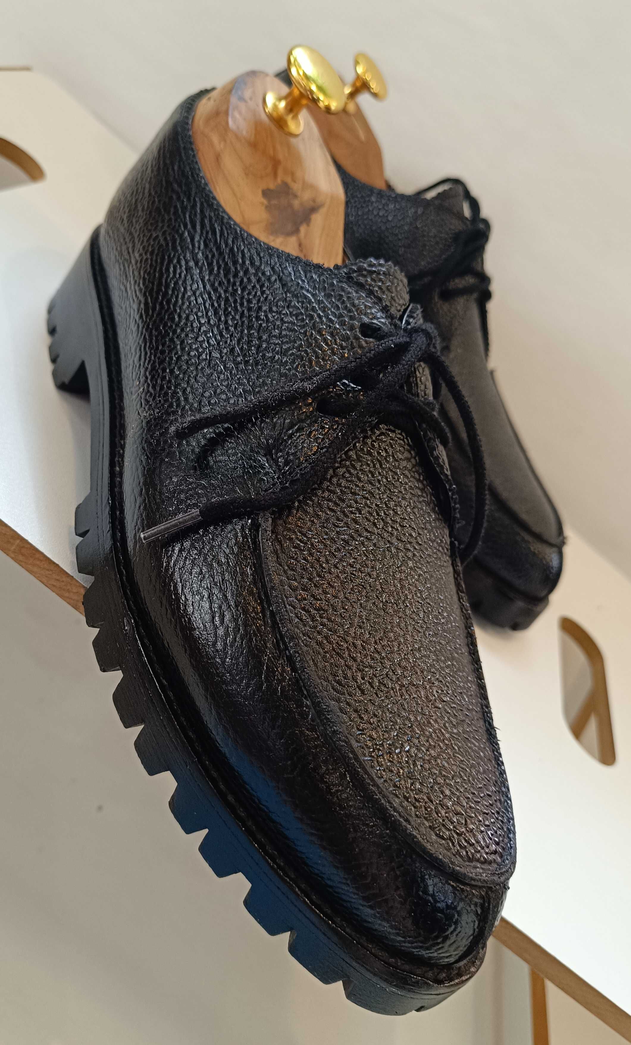 Pantofi derby 38.5 39 premium D. H. Pollak piele naturala superioara