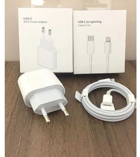 set incarcator fast charge pentru Apple iPhone adaptor 20w si cablu