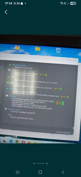 Unitate pc asus rog g11 i3 ,16gb ,gt740