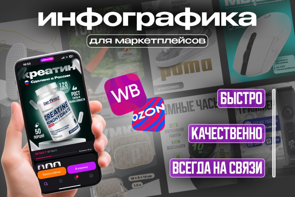 Инфографика. Создание карточек для маркетплейсов