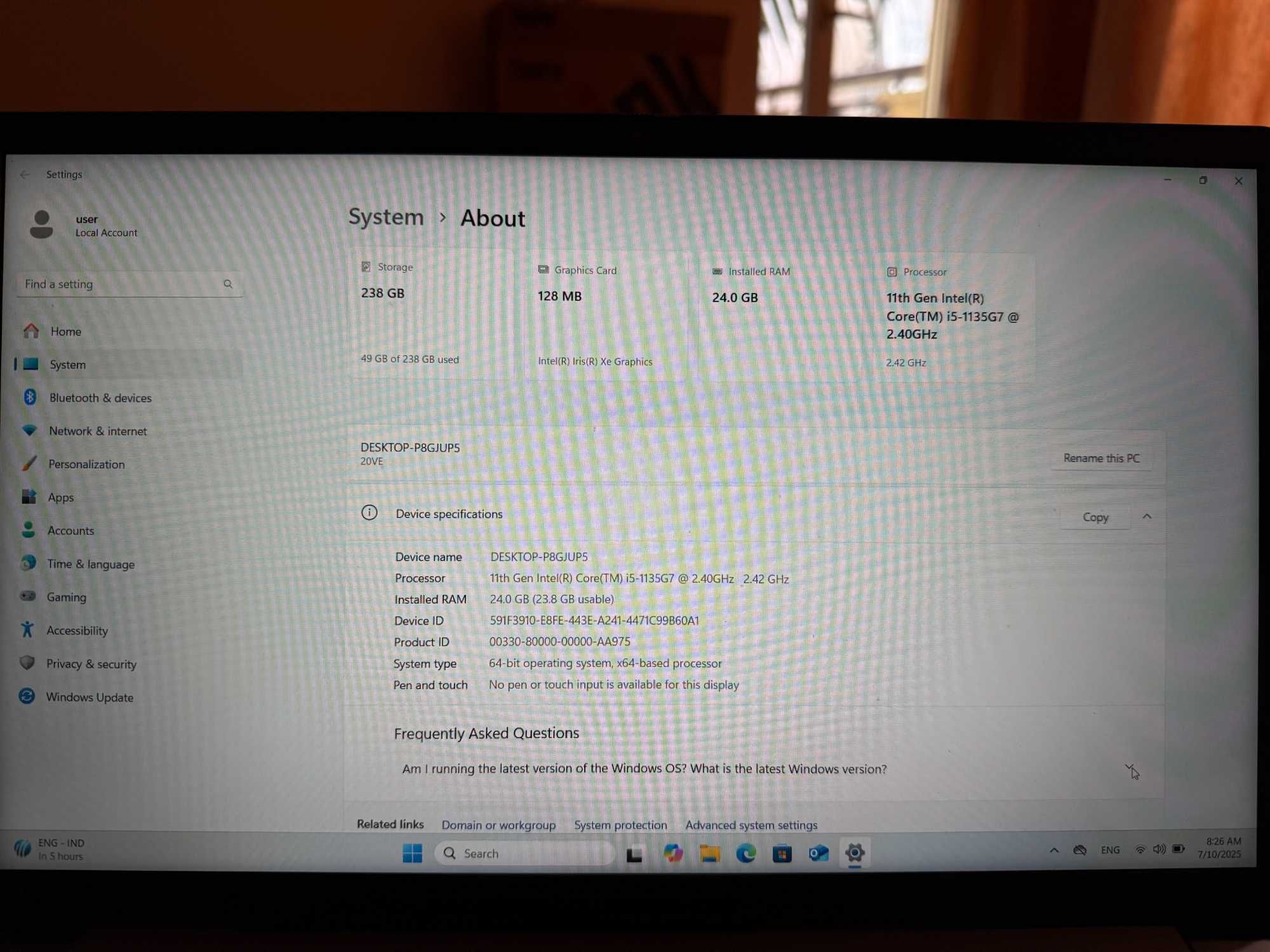 Lenovo ThinkBook 15 gen 2 Intel CoreI5,24Ram,248SSD