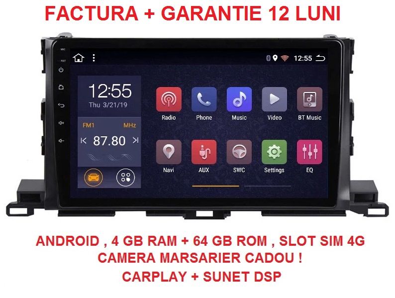 Navigatie Toyota Highlander ( 2009 - 2018 ) 4GB Camera Marsarier