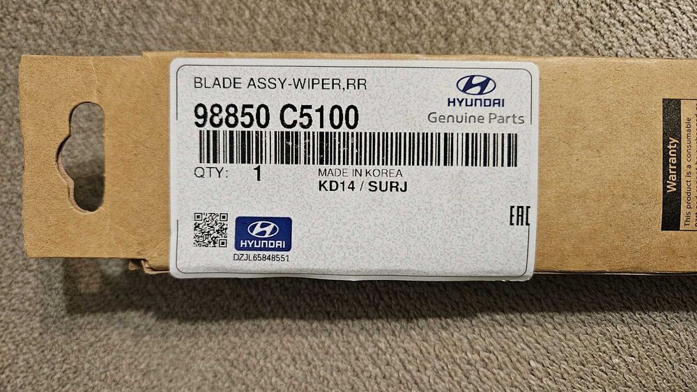 Stergator luneta Hyundai OEM 98850C5100 Made in Korea 2025