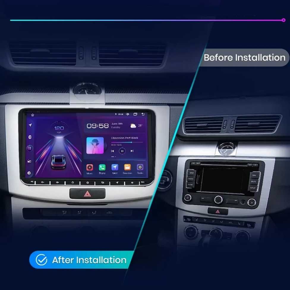 VAG 9" 2-DIN мултимедия за VW-SEAT-Skoda. Android 12, RDS, 2/32GB