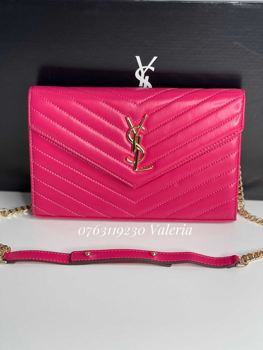 Poseta Plic Yv6es Sai8nt Laure9nt - Monogram Chain Wallet Fuchsia