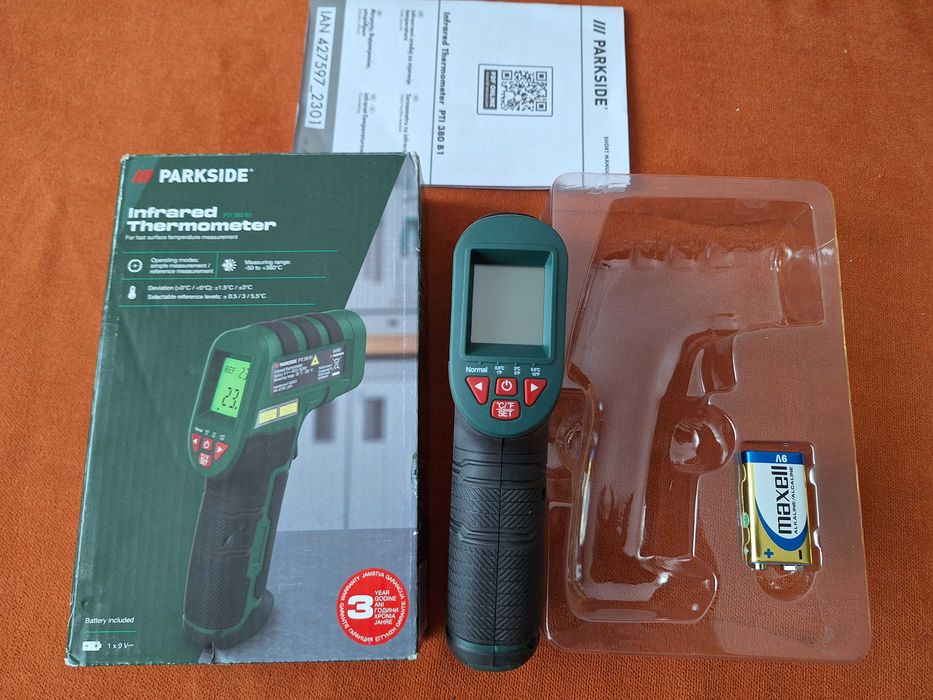 Termometru laser digital infrarosu, PTI 380 B1 Parkside