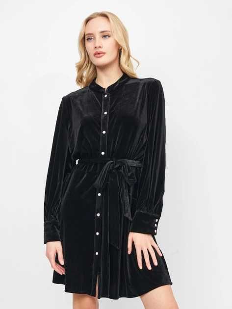Платье черное велюровое от ZARA размер xs (40-42 размер) 12000