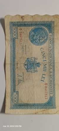 Bancnota veche "CINCI MII LEI" 1945 august