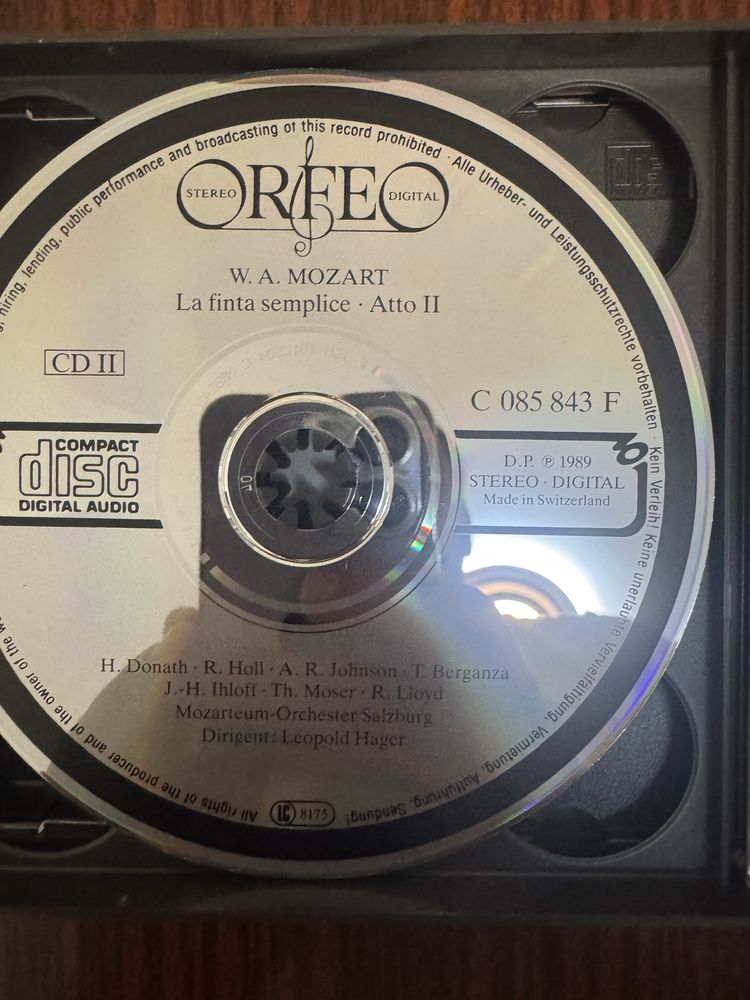 Моцарт La Finta Semplice (3 CD) Orfeo 1989