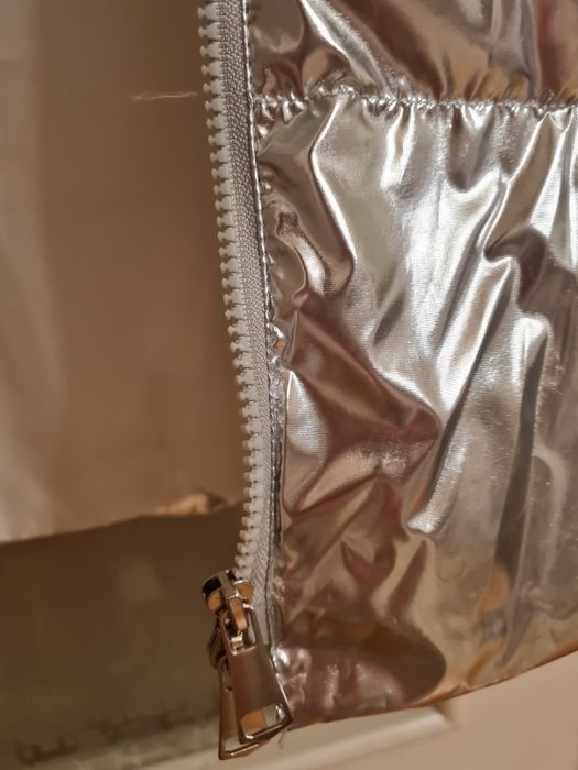 Ieftin geaca noua toamna/ iarna culoare aluminiu/ metalica