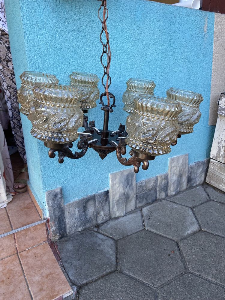 Candelabru vintage antic in stare perfecta lustra 6 brațe