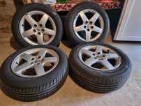 Vand set 4 cauciucuri de vara + jante 205/60 R16 de Peugeot 407