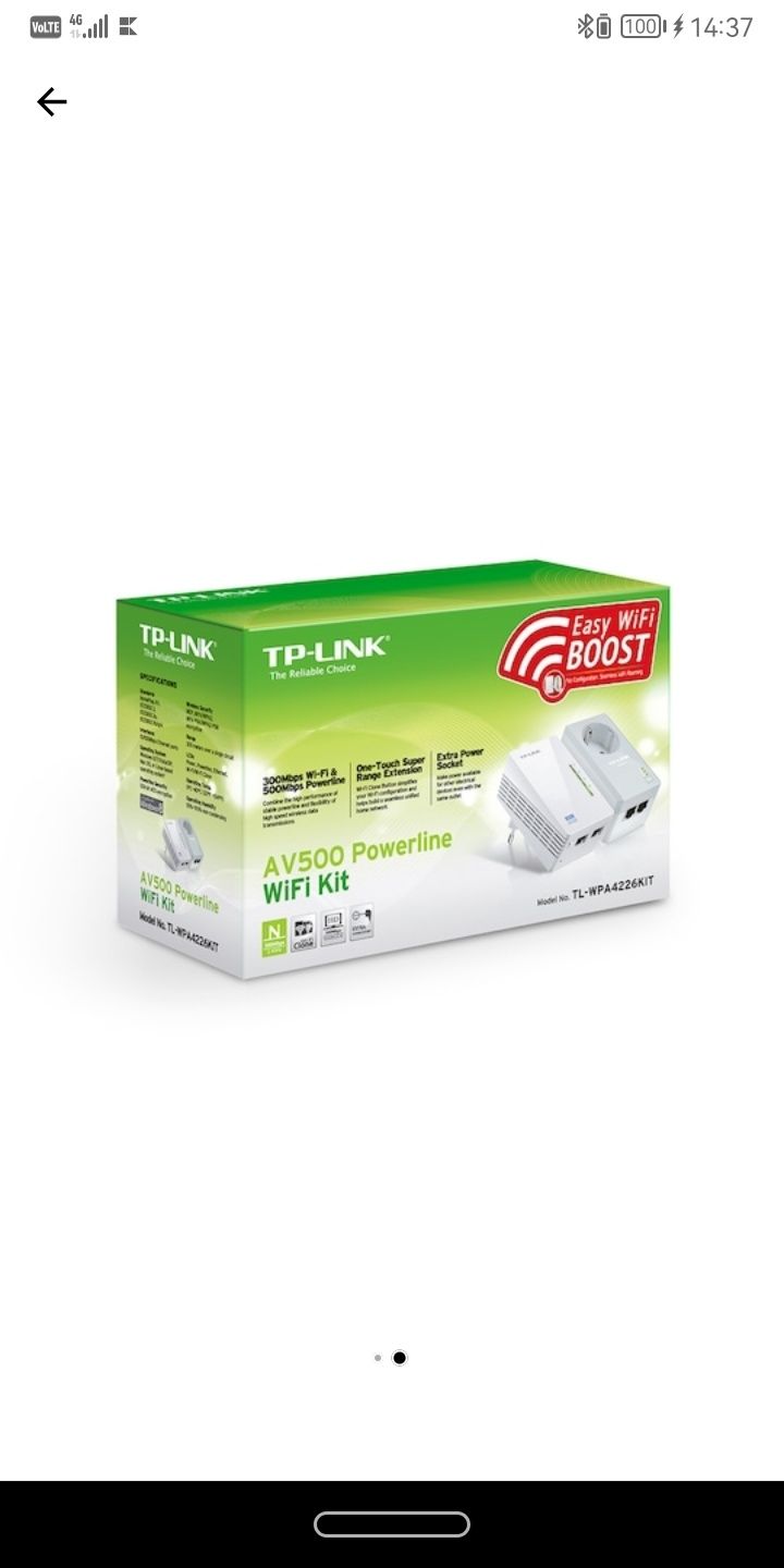 Repeater, Kit Adaptor + AmplificatorPowerline TP-LINK