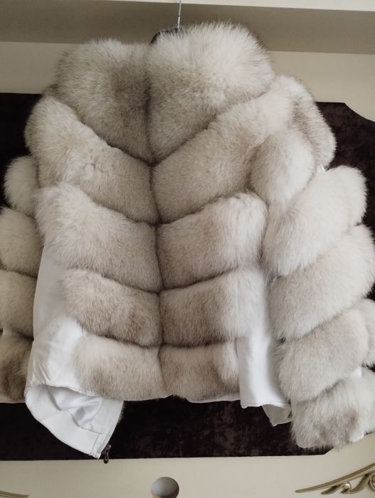 Дамски кожух естествена кожа от лисица