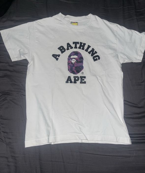 Tricou Bape Alb cu Mov