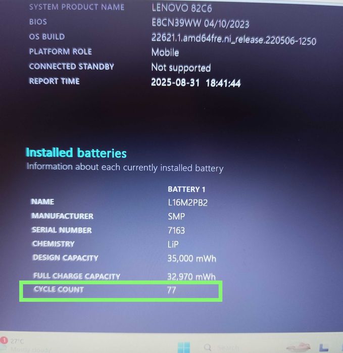 Laptop Lenovo 12GB RAM