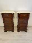Noptiere Vintage Lemn Masiv Blat Marmura Inalte