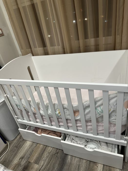 Бебешко легло с 3 нива на височина с двулицев Бамбуков матрак