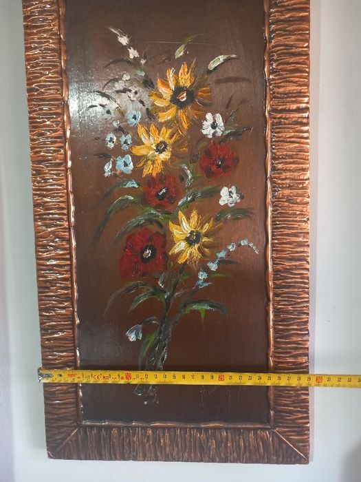 Tablou metaloplasie, pictatura  pe foaie de cupru